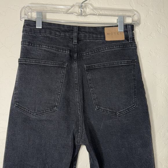 Motel rocks high rise black boot cut split leg jeans - Picture 6 of 9